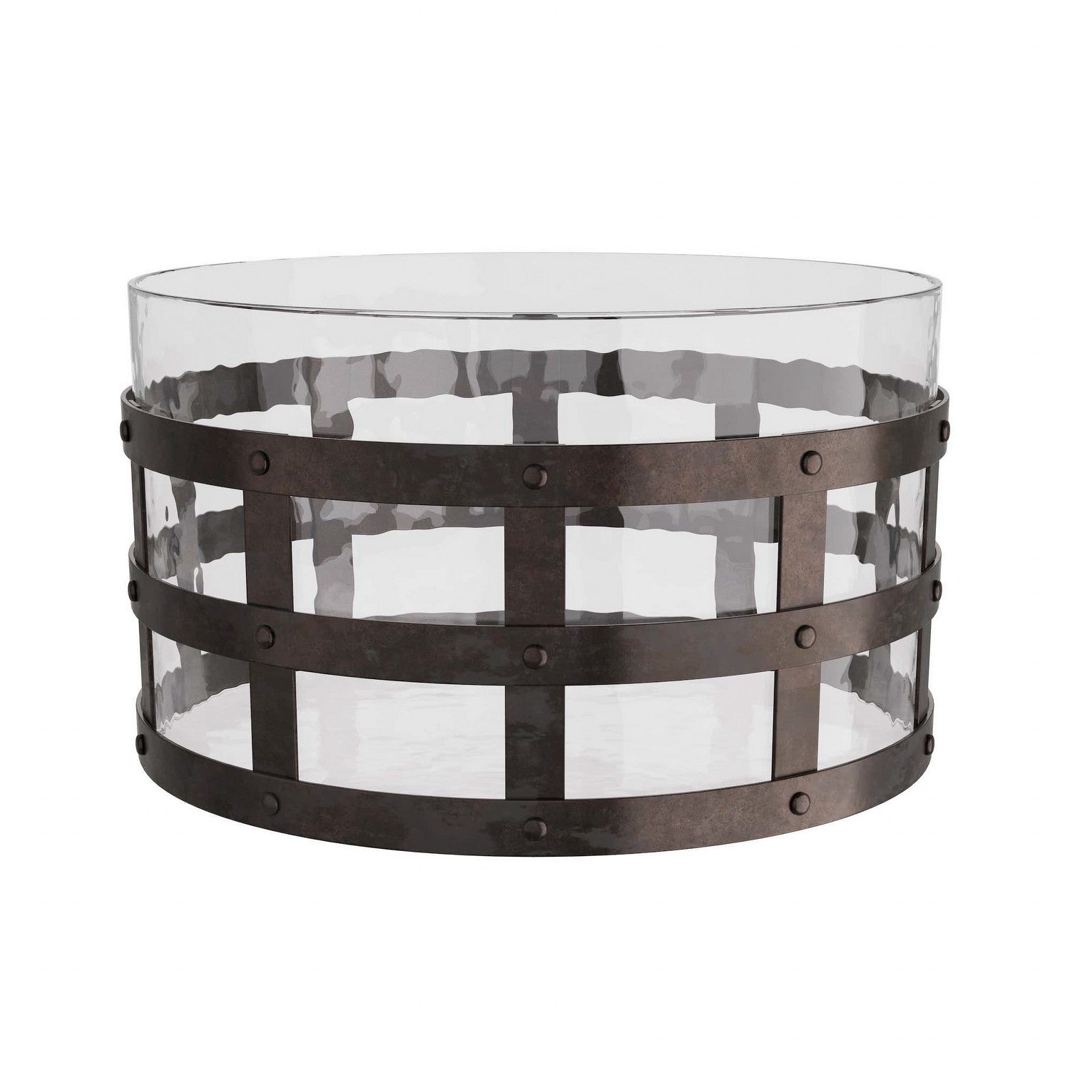 Centerpiece from the Rivet collection in Blackened Iron finish