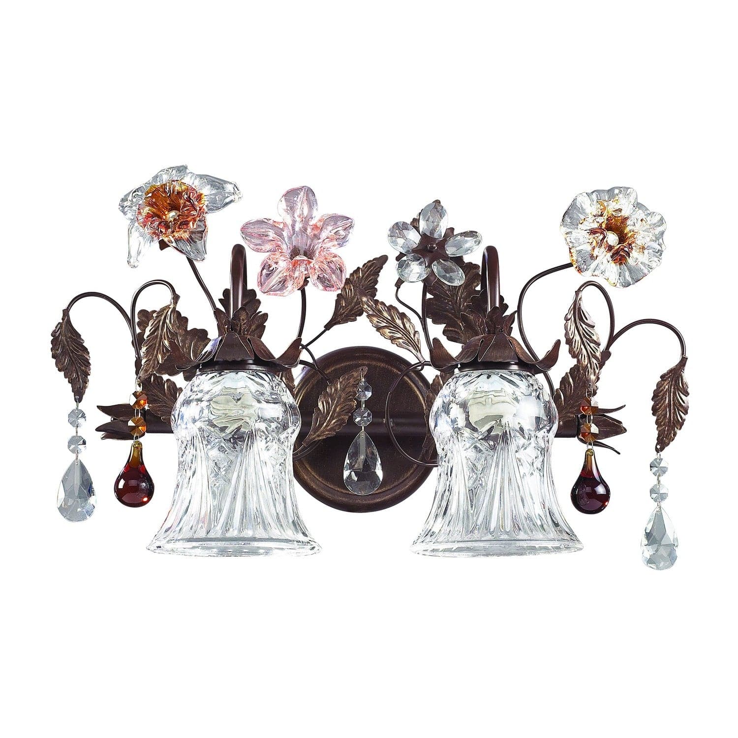 ELK Home - 7040/2 - Two Light Vanity - Cristallo Fiore - Deep Rust