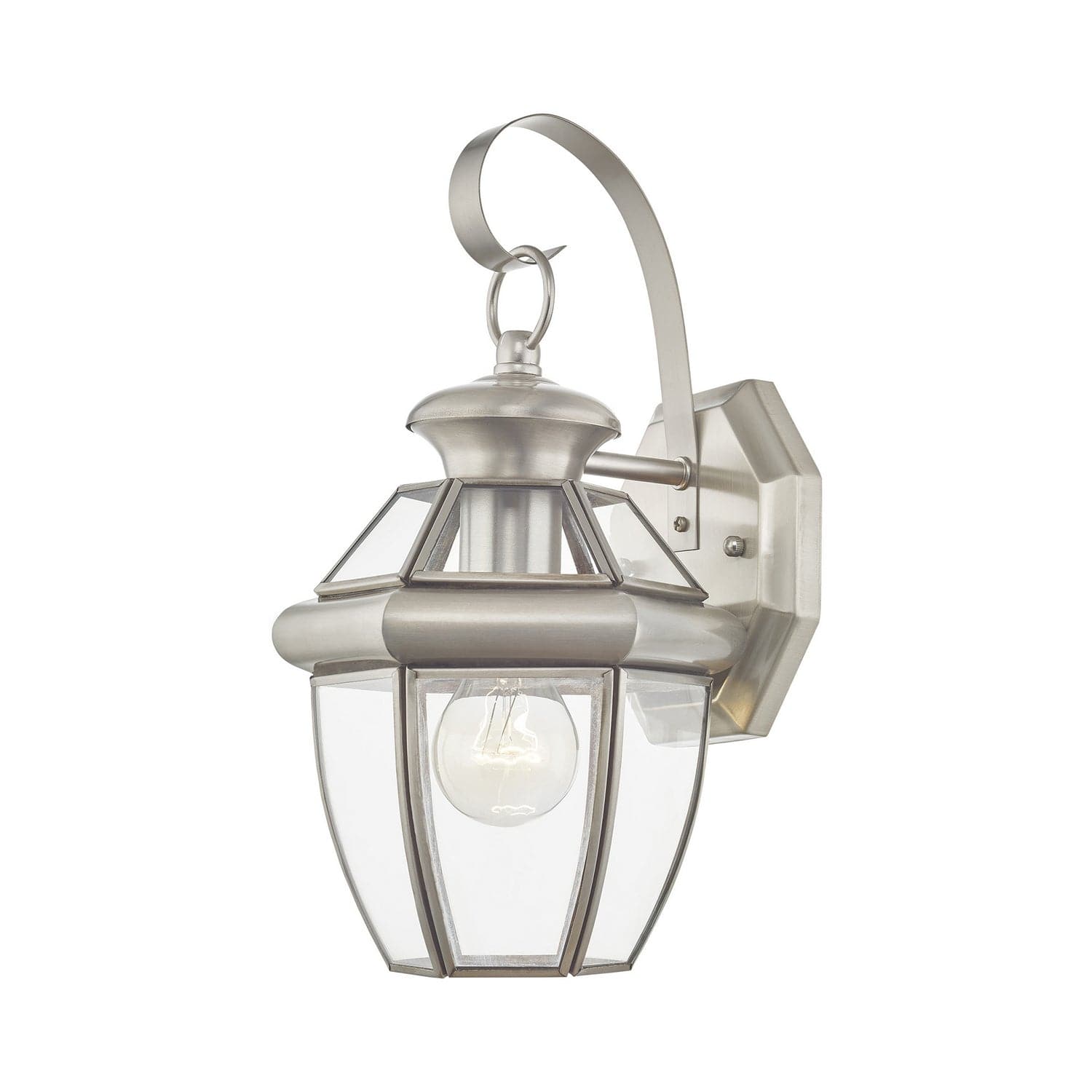 Livex Lighting - 2051-91 - One Light Outdoor Wall Lantern - Monterey - Brushed Nickel