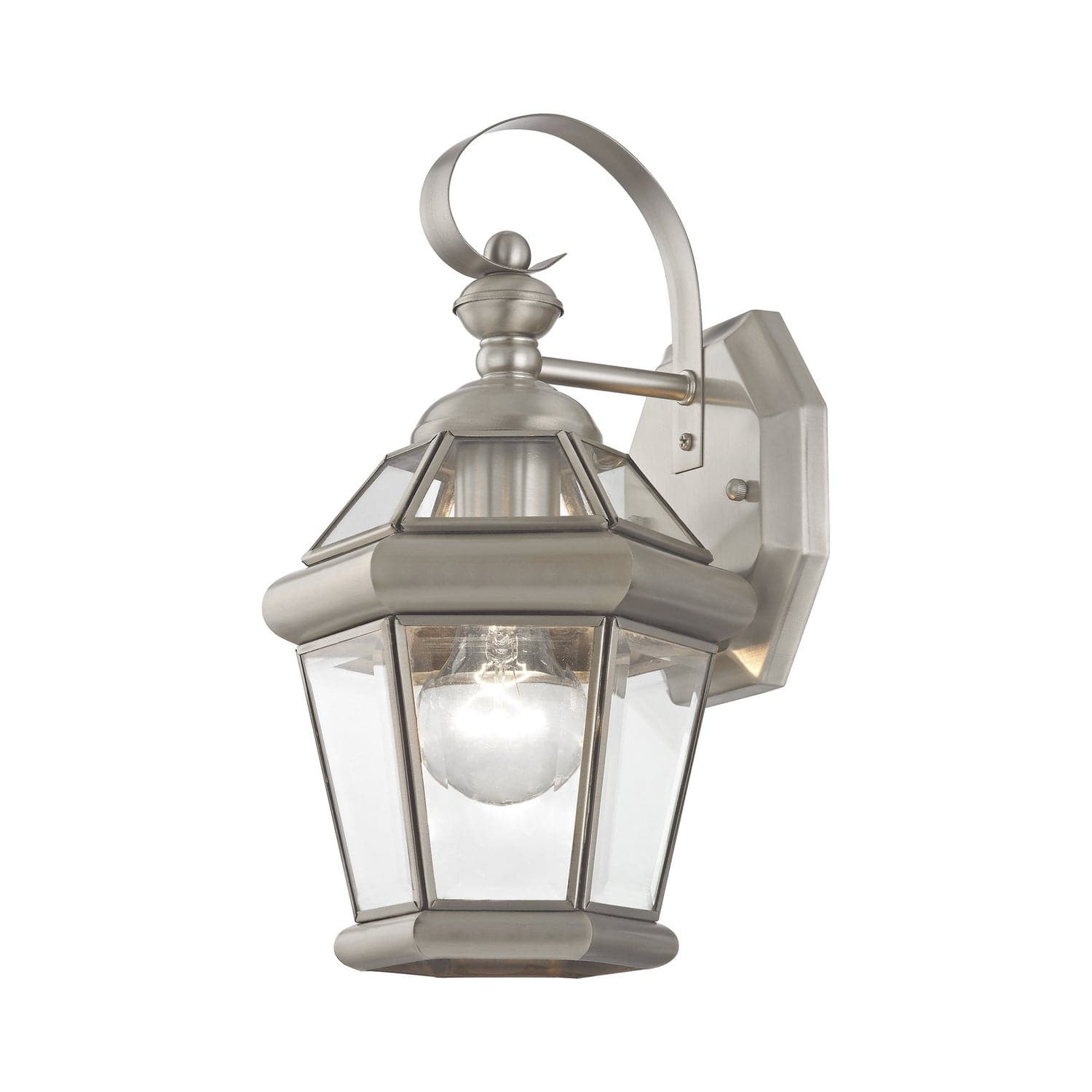 Livex Lighting - 2061-91 - One Light Outdoor Wall Lantern - Georgetown - Brushed Nickel