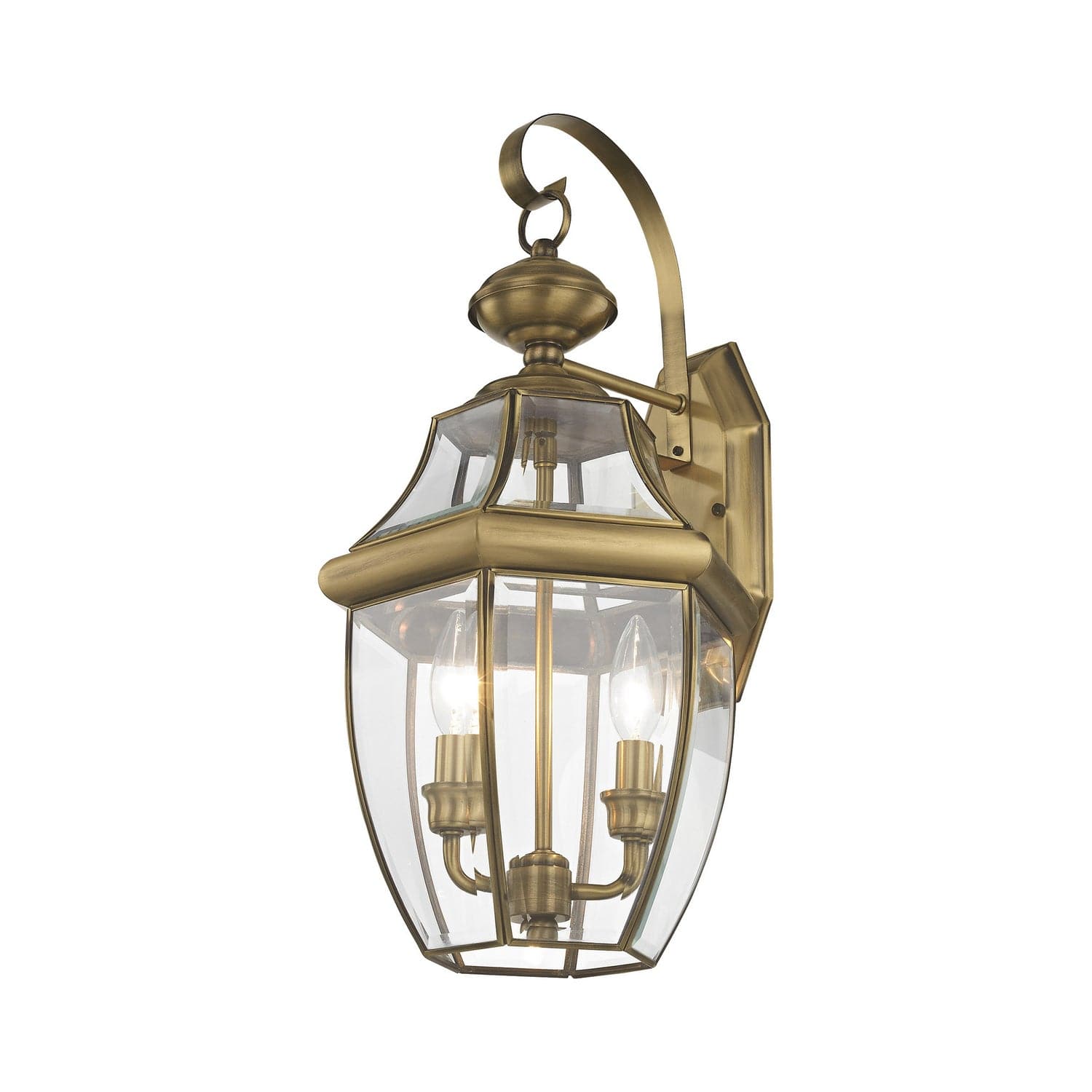 Livex Lighting - 2251-01 - Two Light Outdoor Wall Lantern - Monterey - Antique Brass