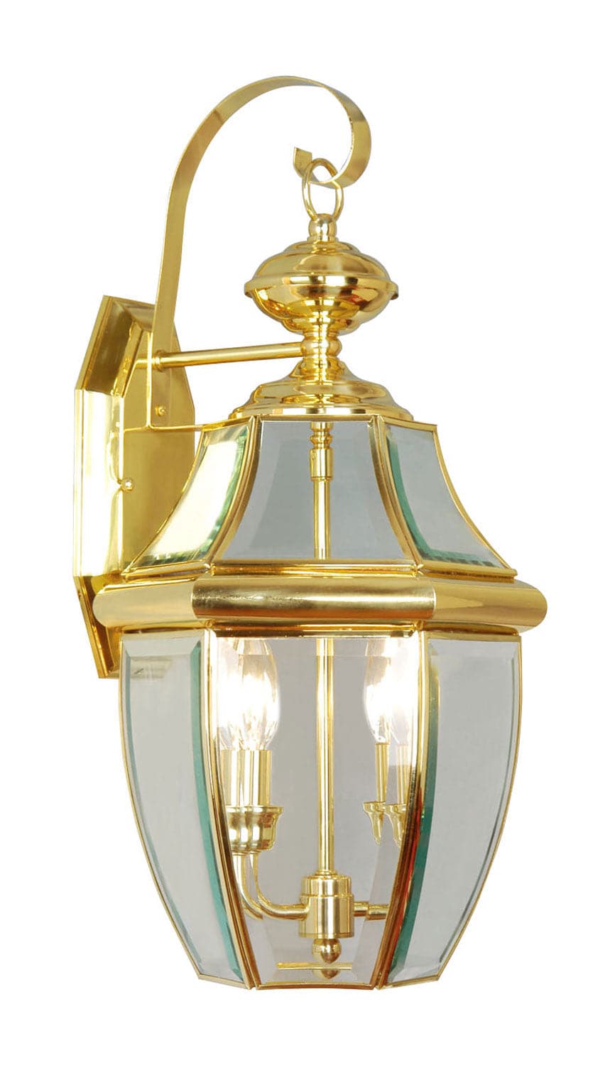 Livex Lighting - 2251-02 - Two Light Outdoor Wall Lantern - Monterey - Polished Brass