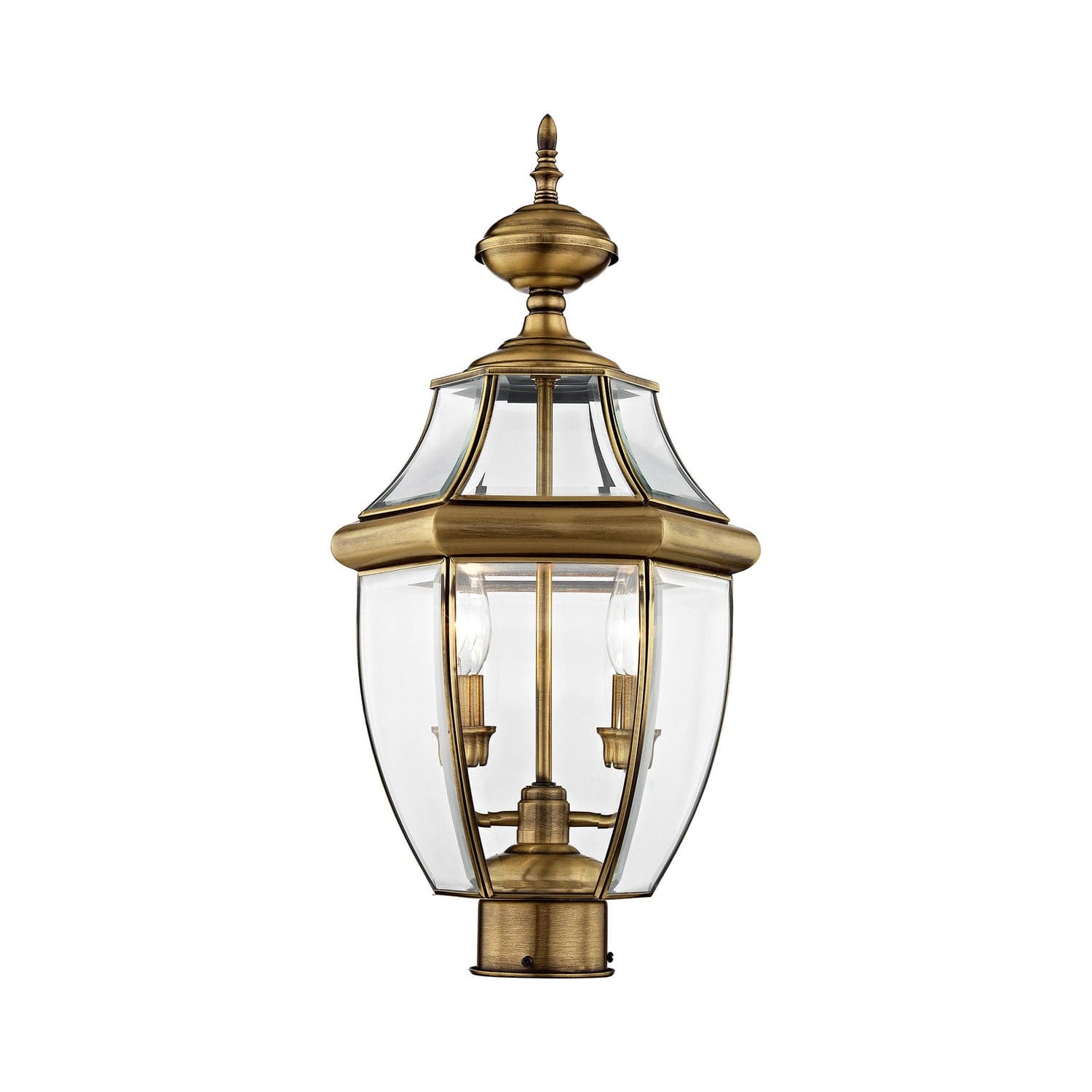 Livex Lighting - 2254-01 - Two Light Outdoor Post Lantern - Monterey - Antique Brass