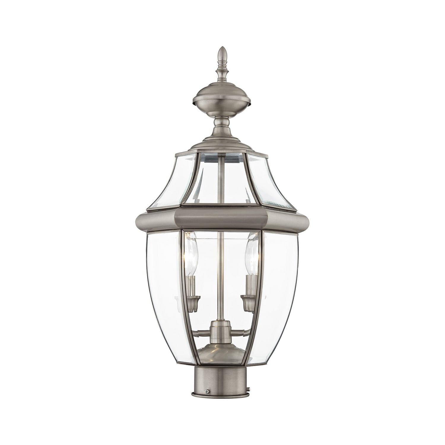 Livex Lighting - 2254-91 - Two Light Outdoor Post Lantern - Monterey - Brushed Nickel