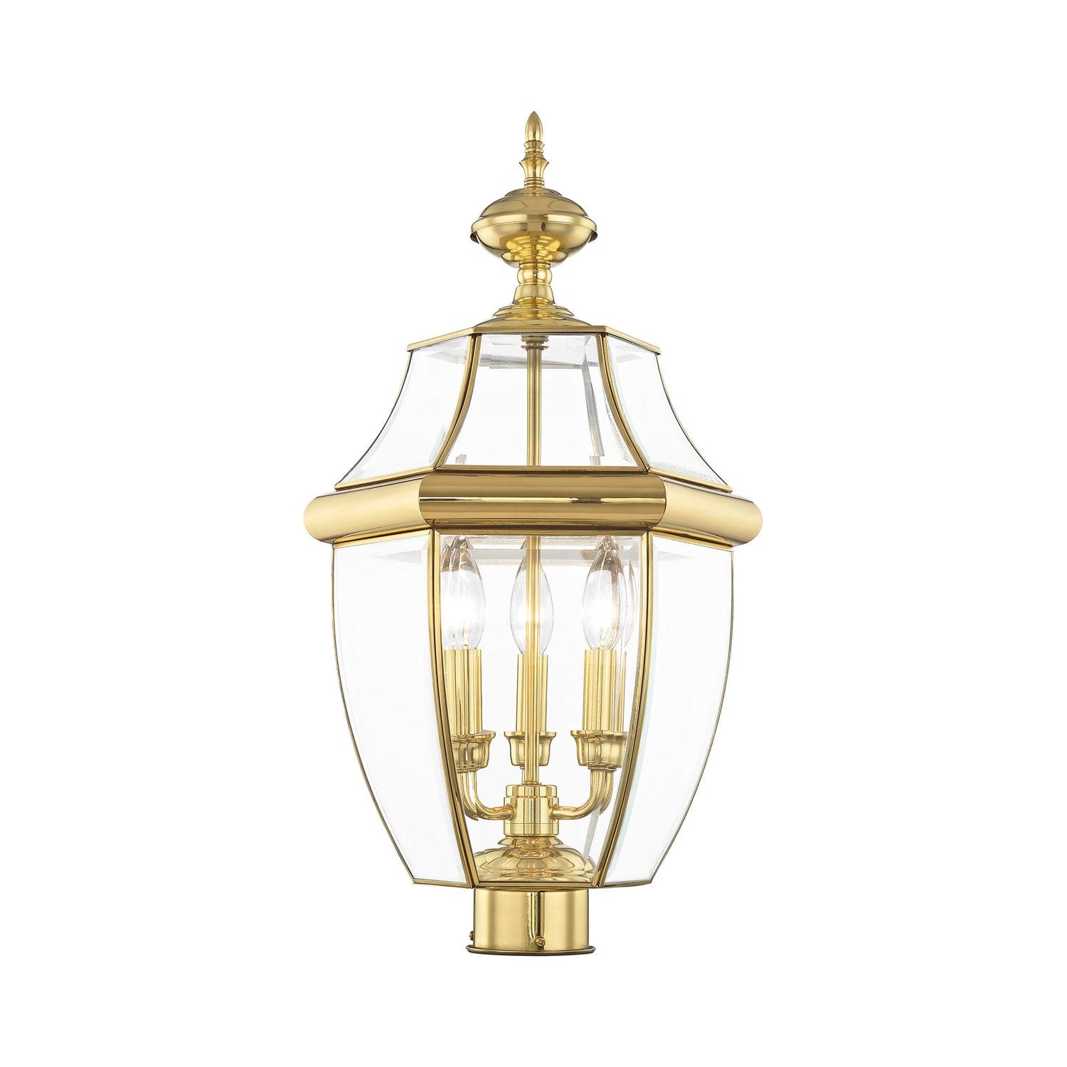 Livex Lighting - 2354-02 - Three Light Post-Top Lanterm - Monterey - Polished Brass