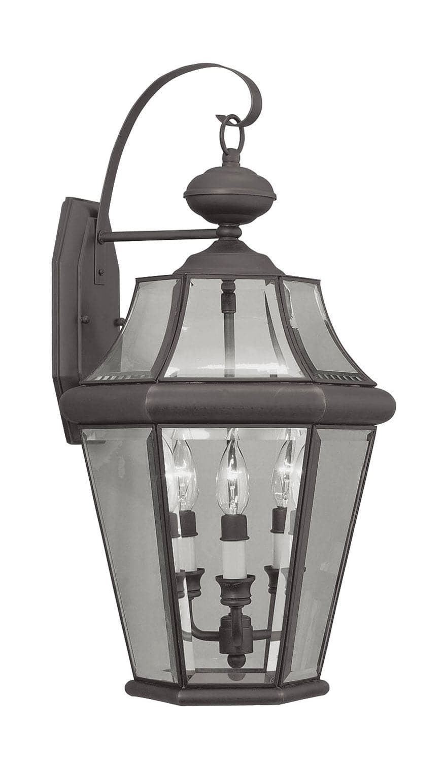 Livex Lighting - 2361-07 - Three Light Outdoor Wall Lantern - Georgetown - Bronze