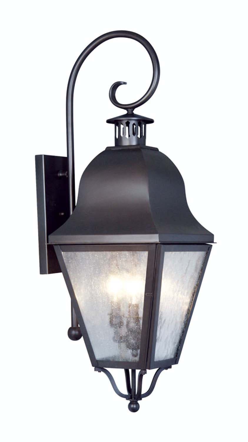 Livex Lighting - 2555-07 - Three Light Outdoor Wall Lantern - Amwell - Bronze