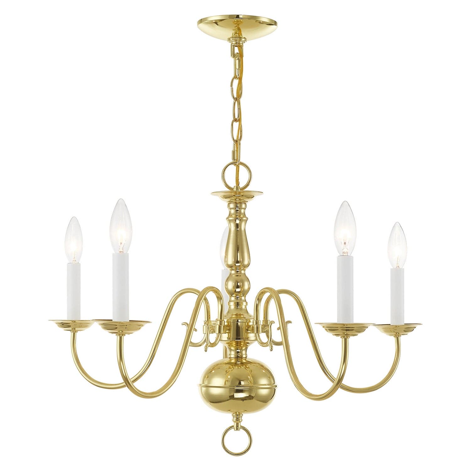 Livex Lighting - 5005-02 - Five Light Chandelier - Williamsburgh - Polished Brass