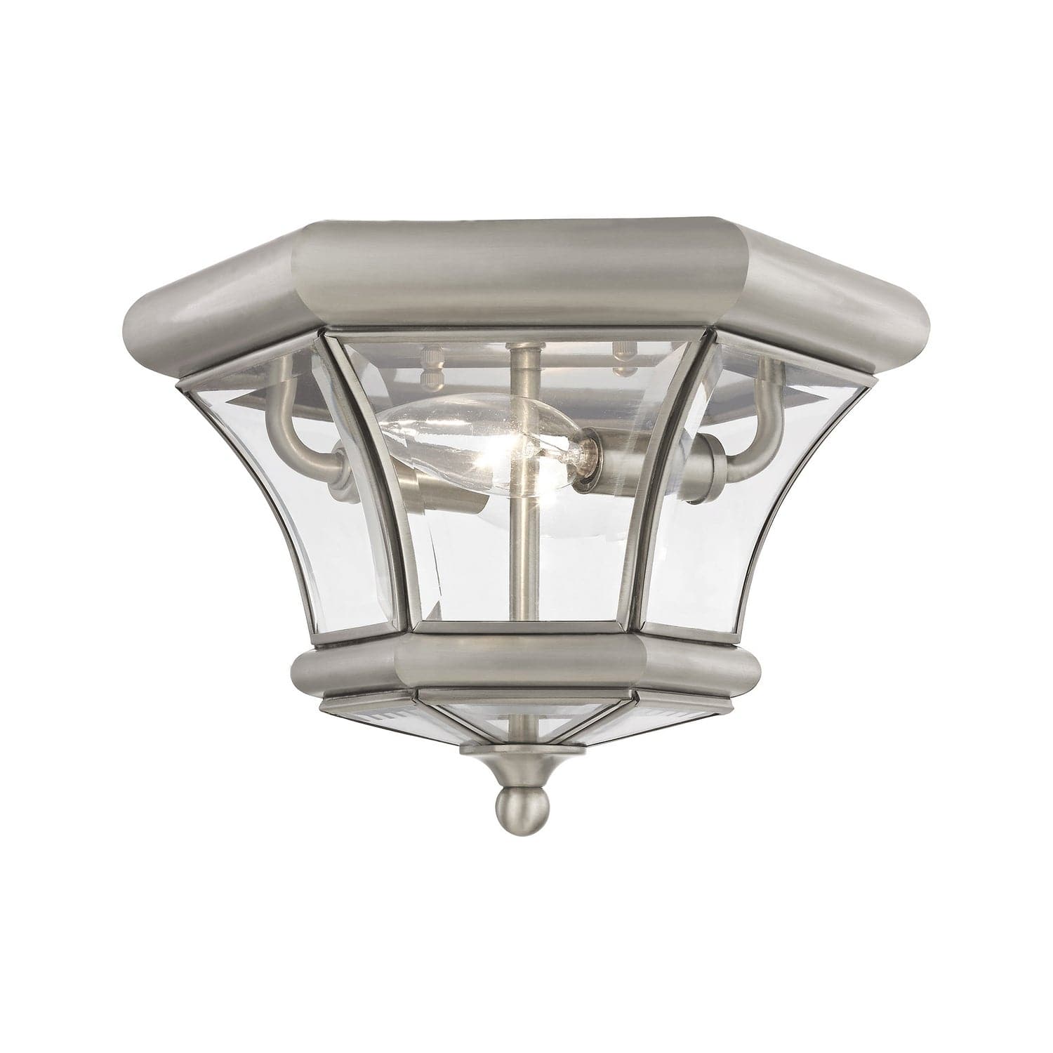 Livex Lighting - 7052-91 - Two Light Outdoor Ceiling Mount - Monterey - Brushed Nickel