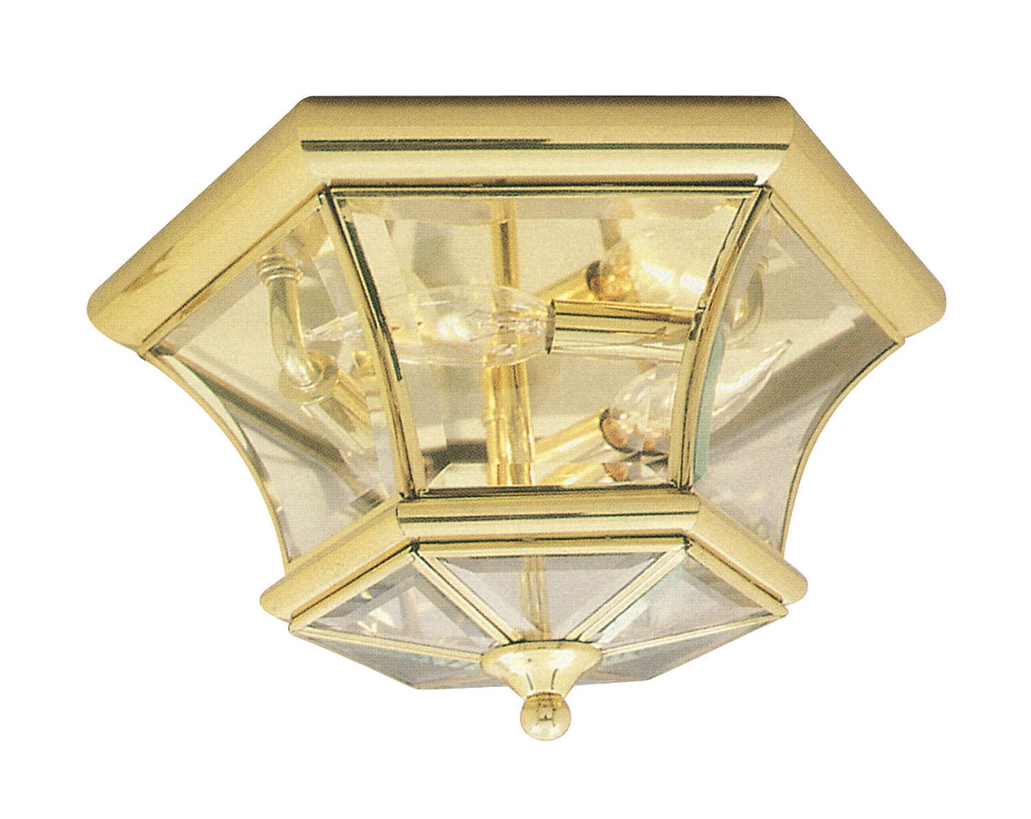 Livex Lighting - 7053-02 - Three Light Outdoor Ceiling Mount - Monterey - Polished Brass