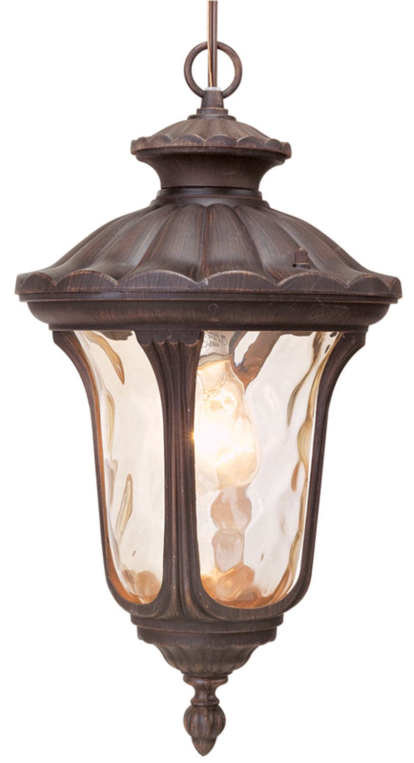 Livex Lighting - 7654-58 - One Light Outdoor Pendant - Oxford - Hand Applied Imperial Bronze