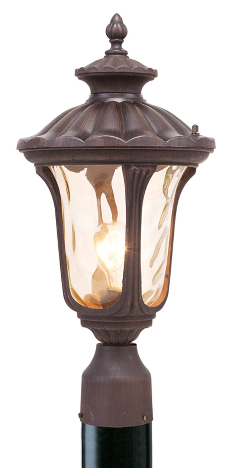 Livex Lighting - 7655-58 - One Light Outdoor Post-Top Lanterm - Oxford - Hand Applied Imperial Bronze