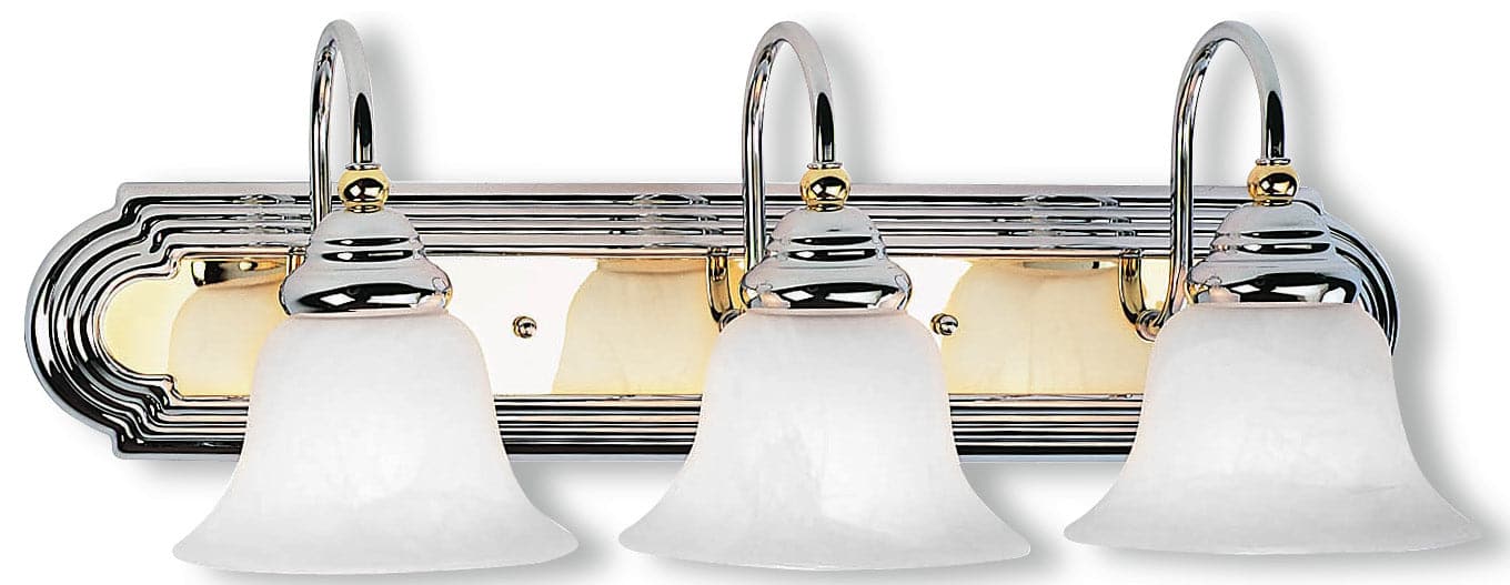 Livex Lighting - 1003-52 - Three Light Bath Vanity - Belmont - Polished Chrome & Polished Brass
