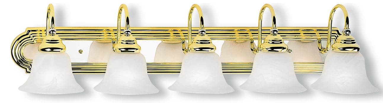 Livex Lighting - 1005-25 - Five Light Bath Vanity - Belmont - Polished Brass & Polished Chrome