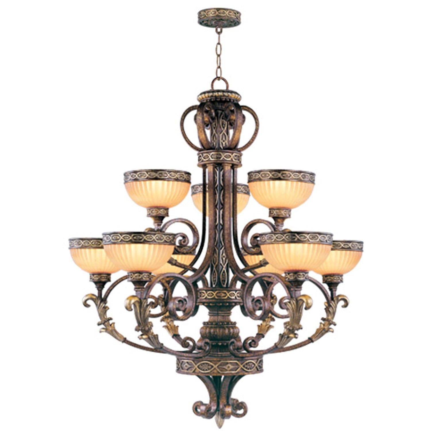 Livex Lighting - 8529-64 - Nine Light Chandelier - Seville - Palacial Bronze w/ Gildeds