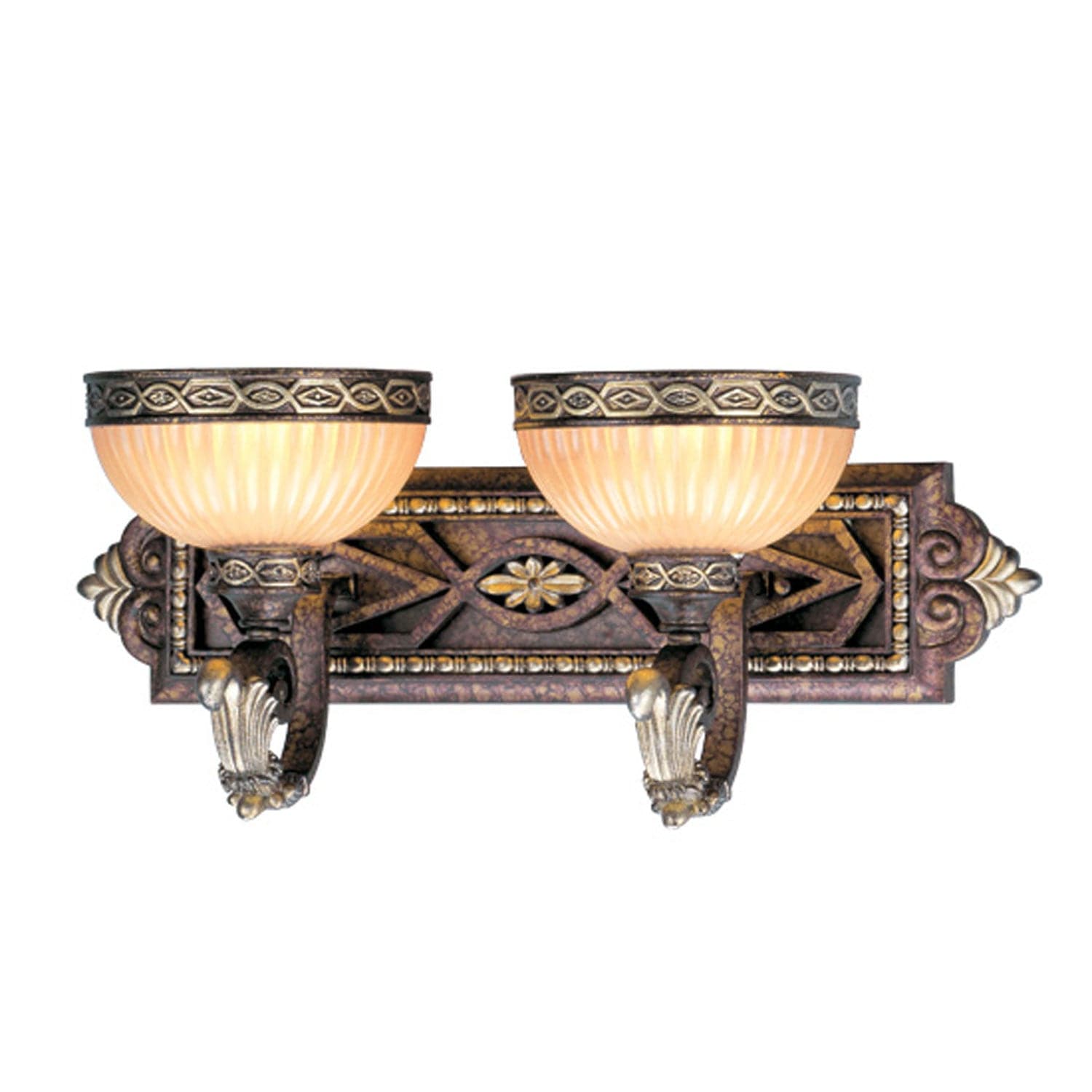 Livex Lighting - 8532-64 - Two Light Bath Vanity - Seville - Palacial Bronze w/ Gildeds