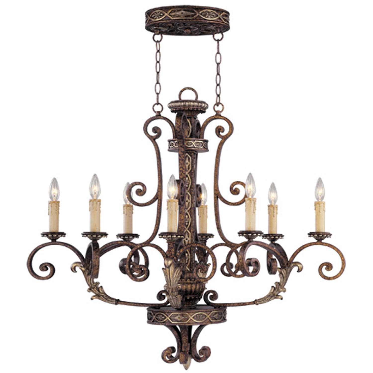 Livex Lighting - 8538-64 - Eight Light Chandelier - Seville - Palacial Bronze w/ Gildeds