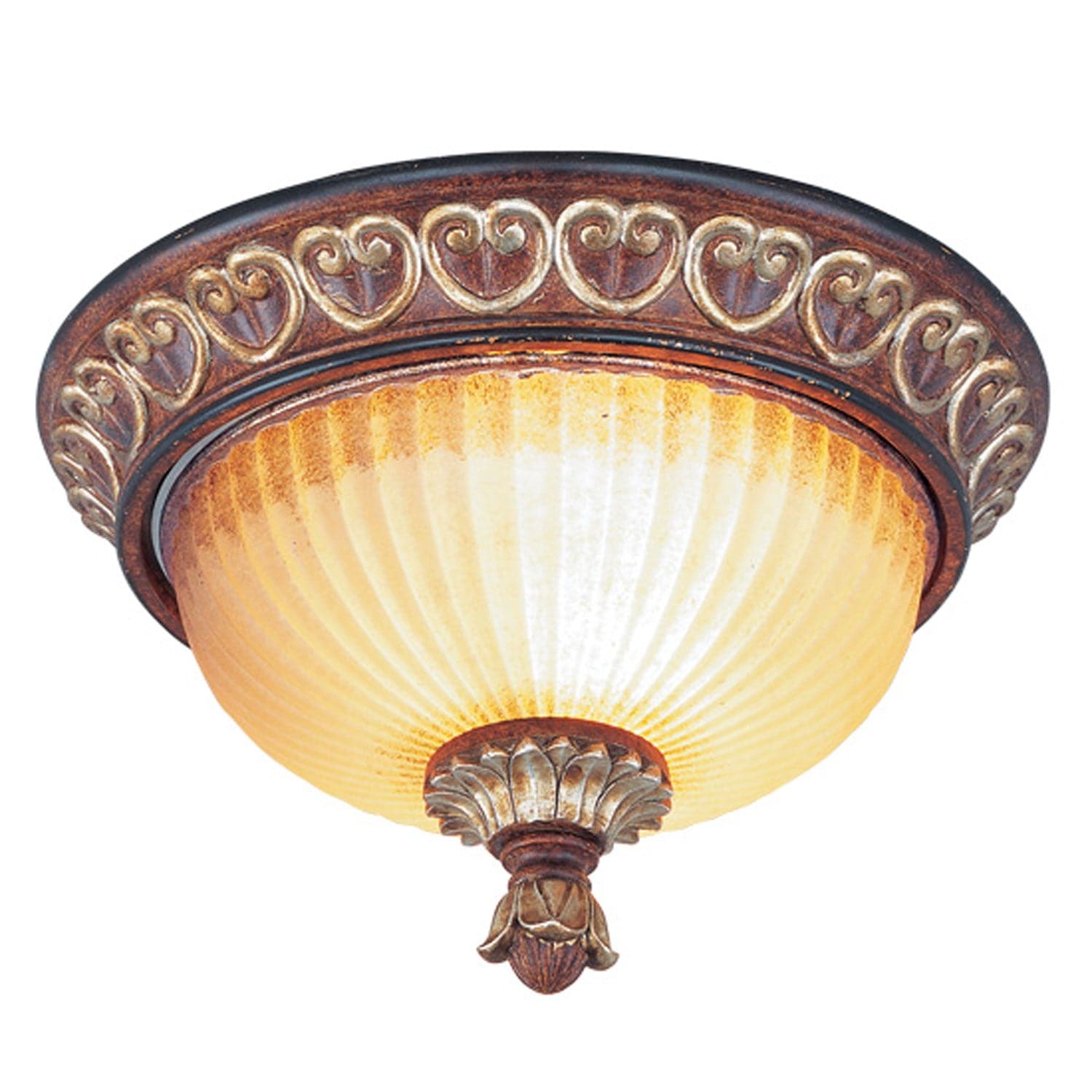 Livex Lighting - 8562-63 - Two Light Ceiling Mount - Villa Verona - Hand Applied Verona Bronze w/ Aged Gold Leafs