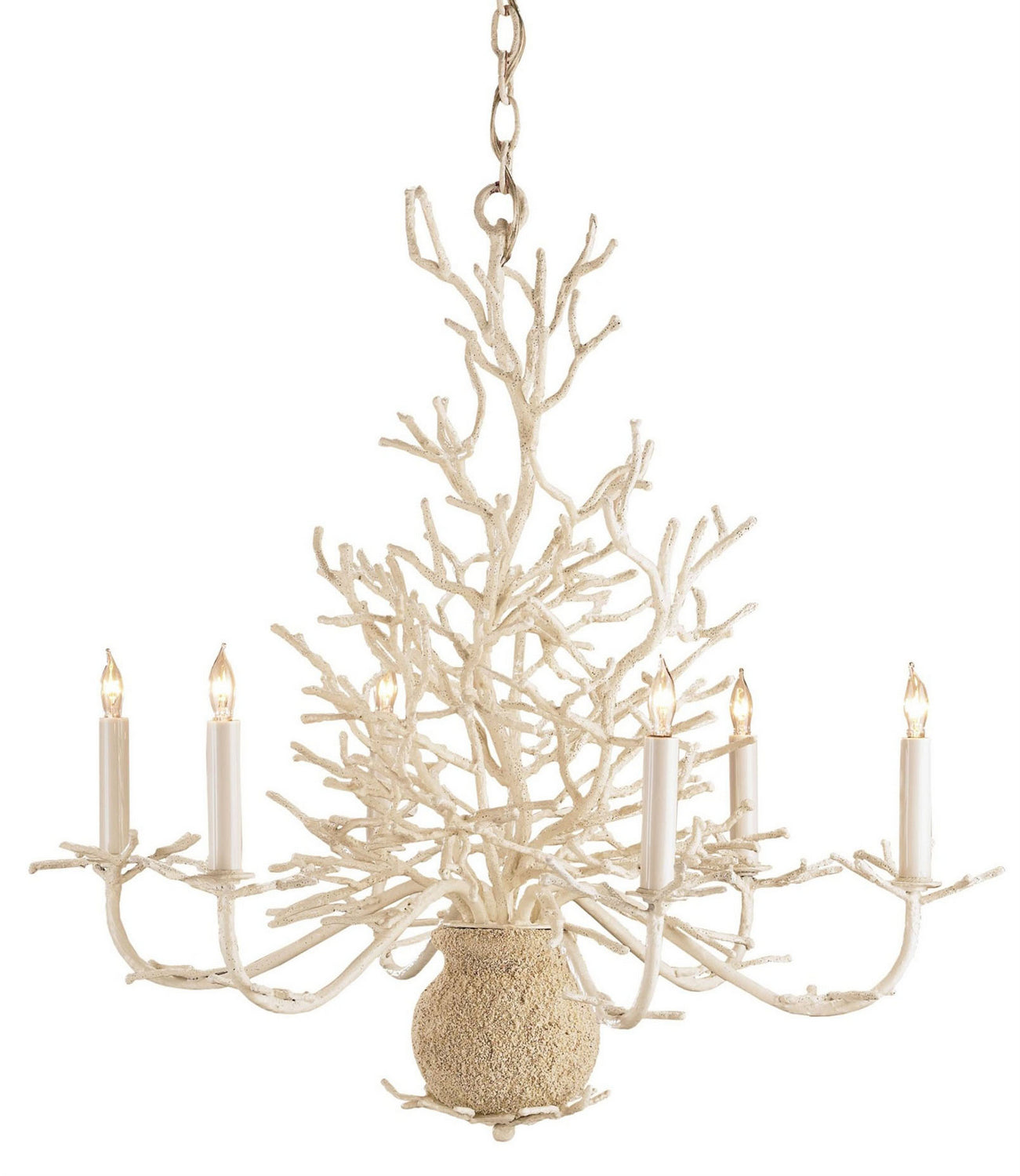Six Light Chandelier from the Seaward collection in White Coral/Natural Sand finish