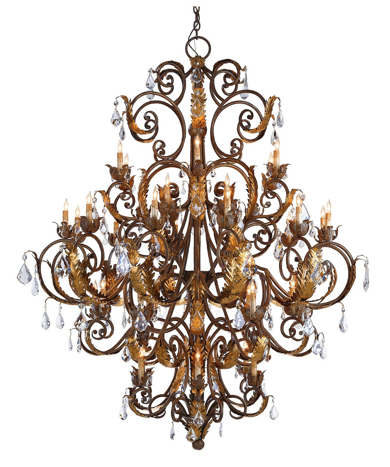 39 Light Chandelier from the Innsbruck collection in Venetian/Gold Leaf finish