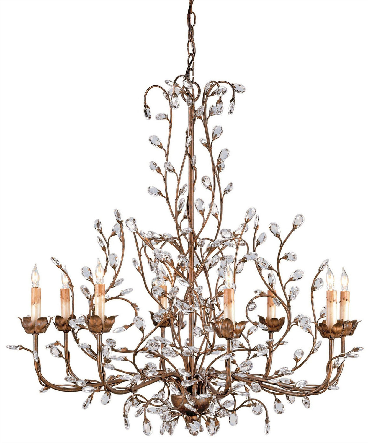 Eight Light Chandelier from the Crystal collection in Cupertino finish