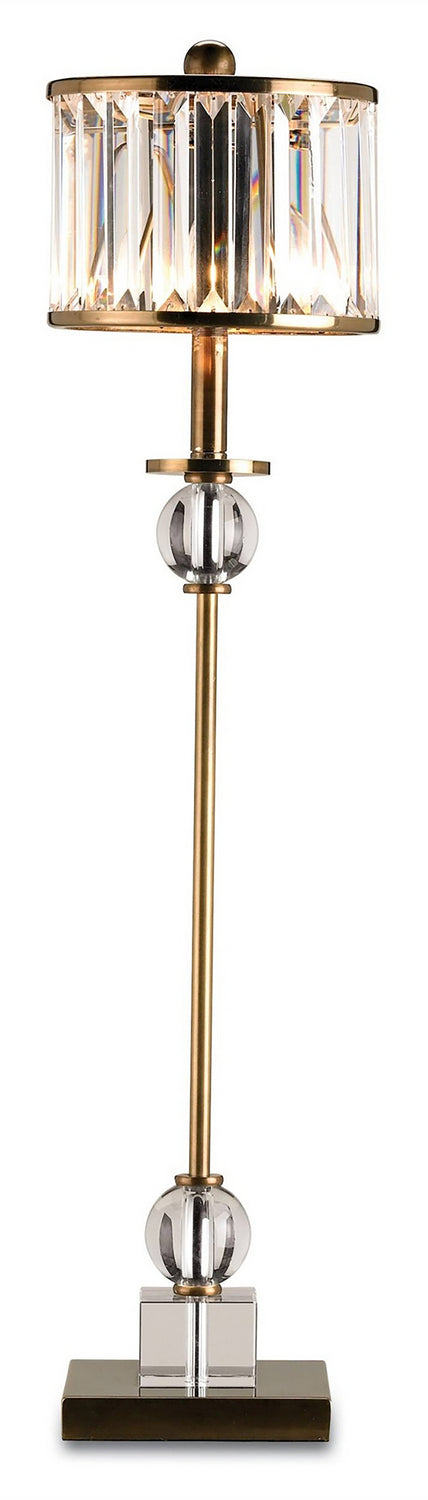 One Light Table Lamp from the Parfait collection in Clear/Antique Brass finish