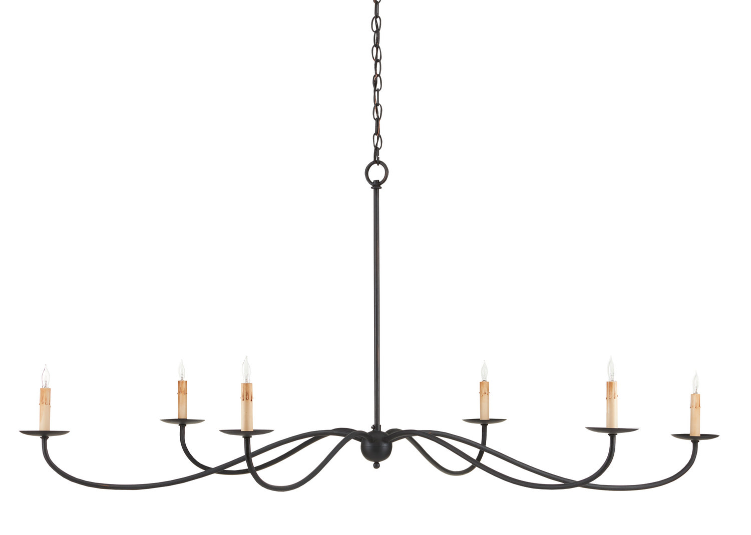 Six Light Chandelier from the Saxon collection in Zanzibar Black finish