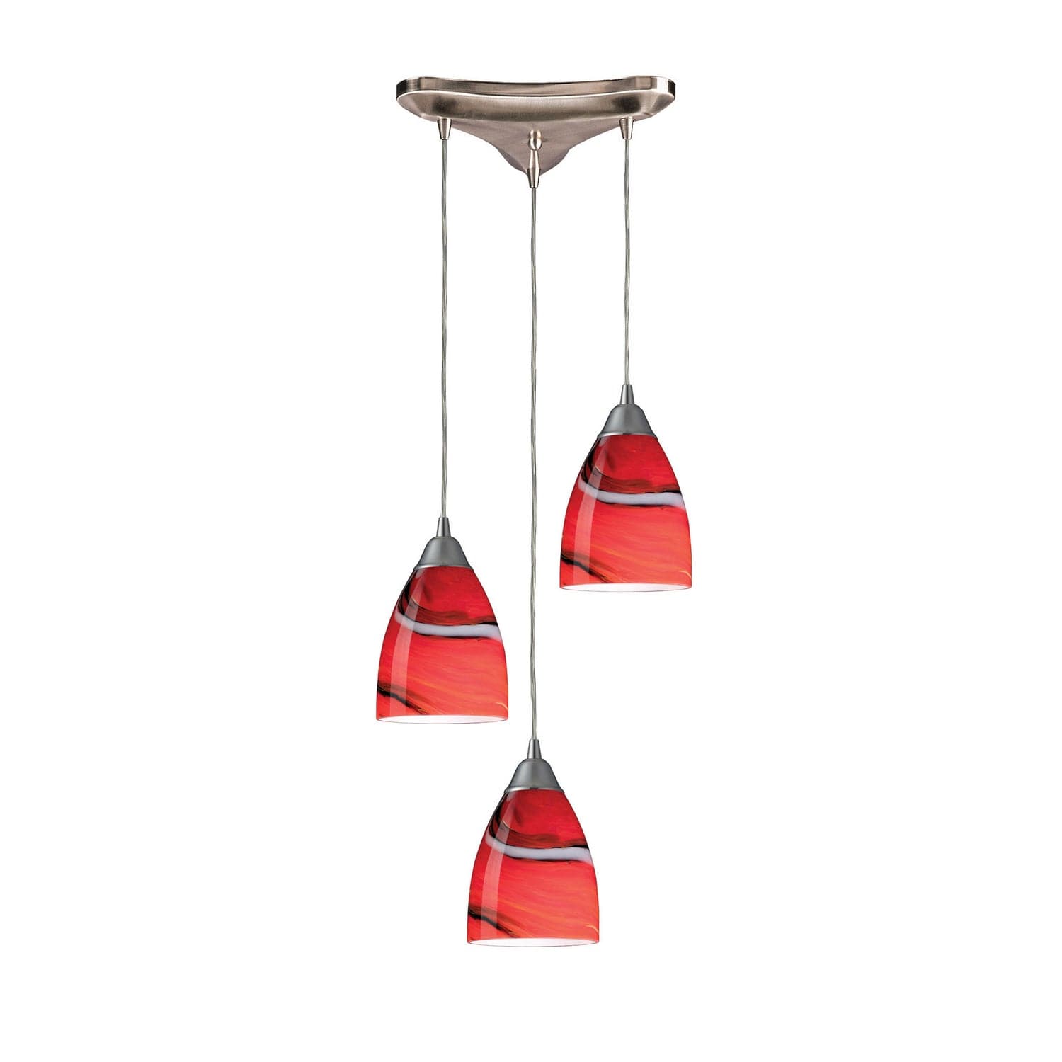 ELK Home - 527-3CY - Three Light Pendant - Pierra - Satin Nickel