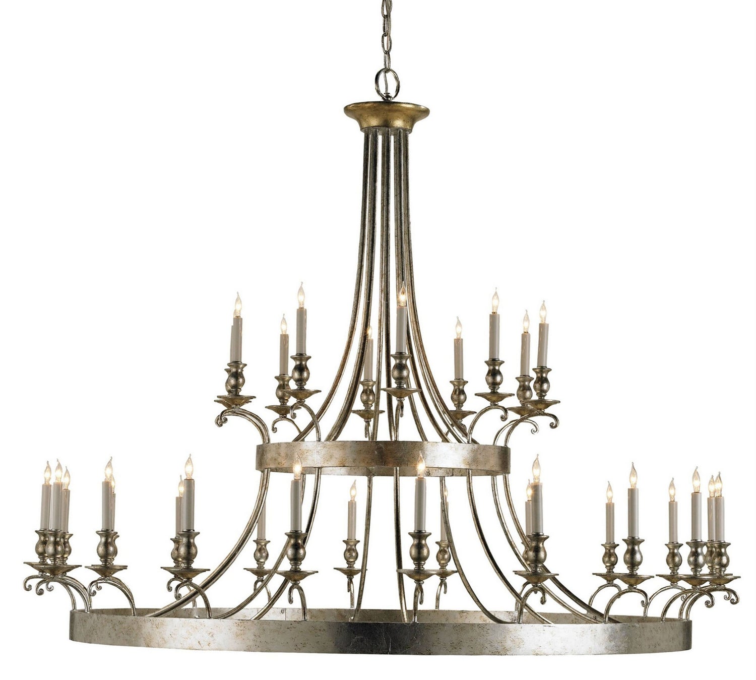 30 Light Chandelier from the Lodestar collection in Granello Silver Leaf/Antique Gold Leaf finish