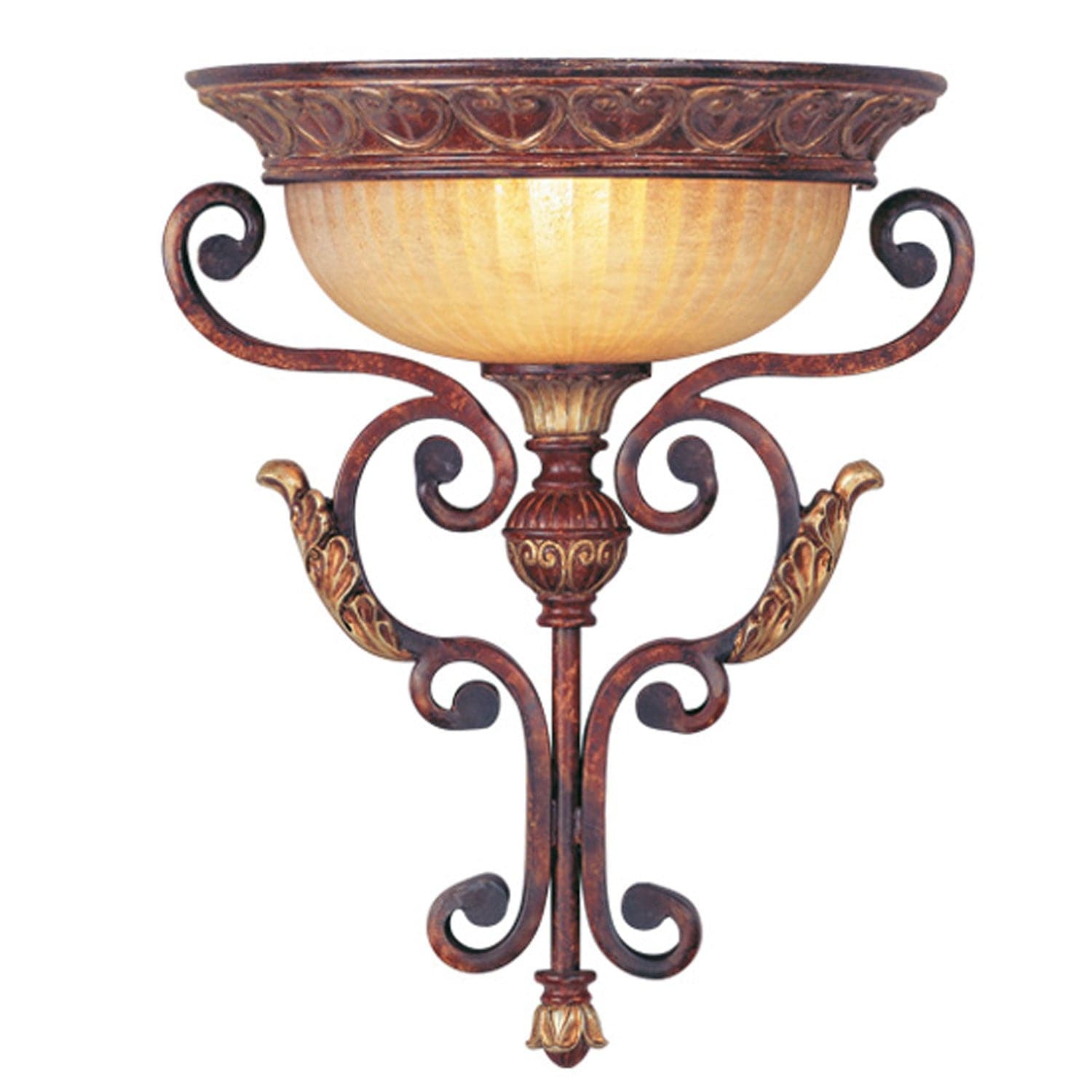 Livex Lighting - 8580-63 - One Light Wall Sconce - Villa Verona - Hand Applied Verona Bronze w/ Aged Gold Leafs