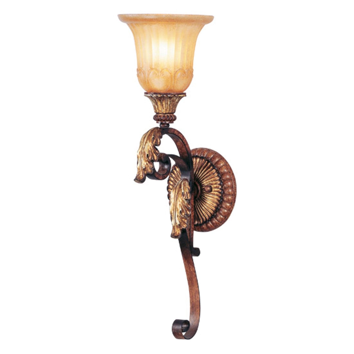 Livex Lighting - 8581-63 - One Light Wall Sconce - Villa Verona - Hand Applied Verona Bronze w/ Aged Gold Leafs