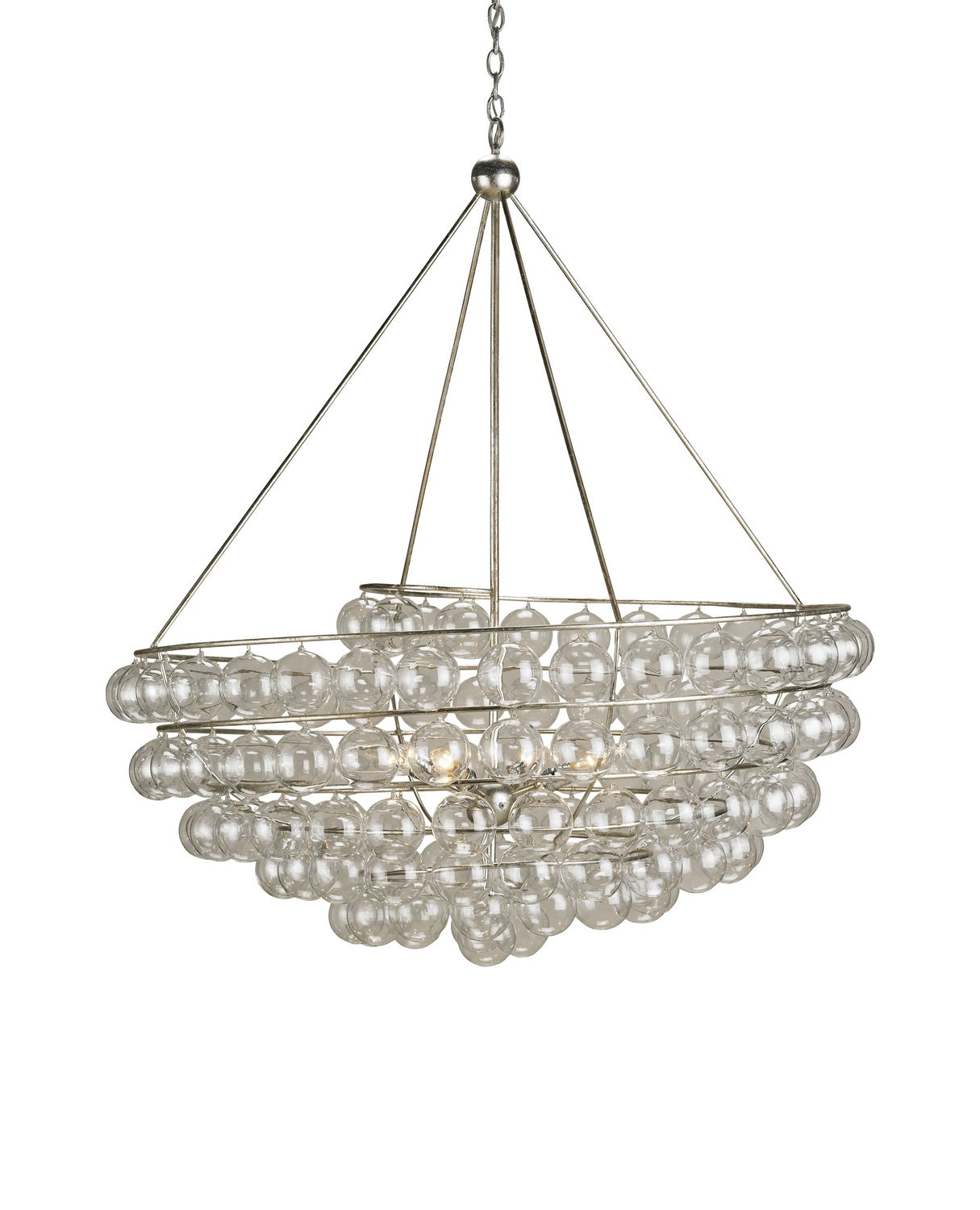 Four Light Chandelier from the Stratosphere collection in Contemporary Silver Leaf finish