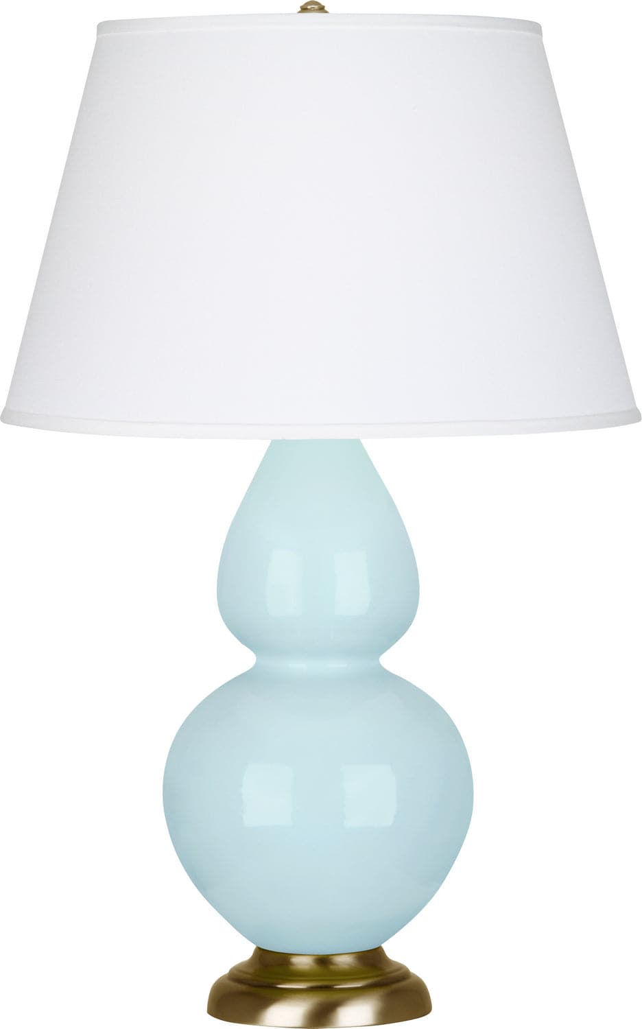 Robert Abbey - 1666X - One Light Table Lamp - Double Gourd - Baby Blue Glazed w/Antique Natural Brass