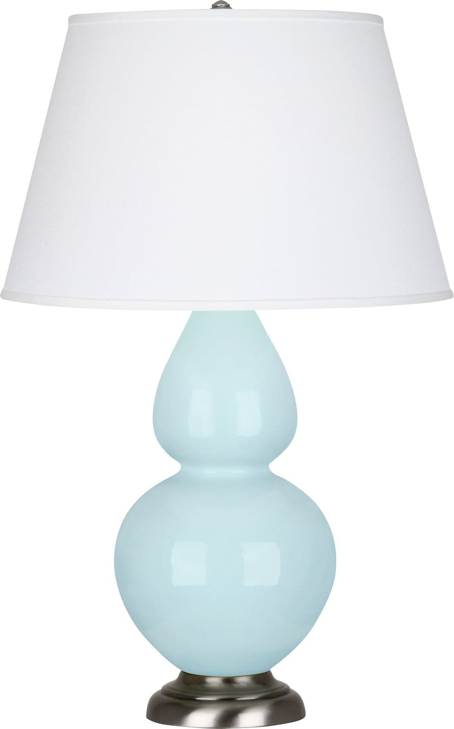 Robert Abbey - 1676X - One Light Table Lamp - Double Gourd - Baby Blue Glazed w/Antique Silver