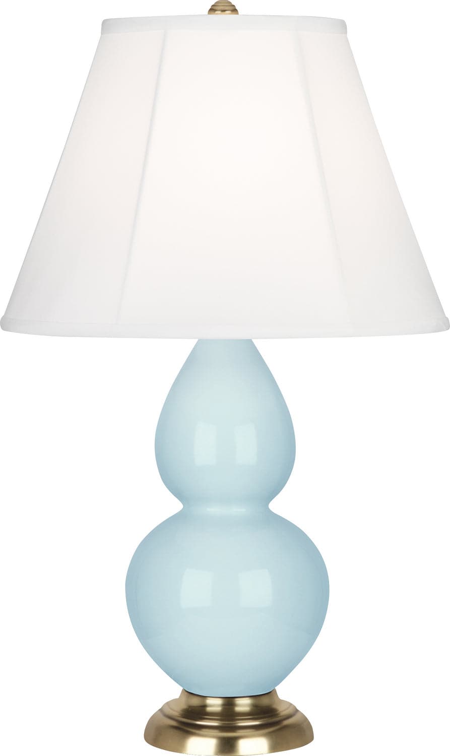 Robert Abbey - 1689 - One Light Accent Lamp - Small Double Gourd - Baby Blue Glazed w/Antique Natural Brass