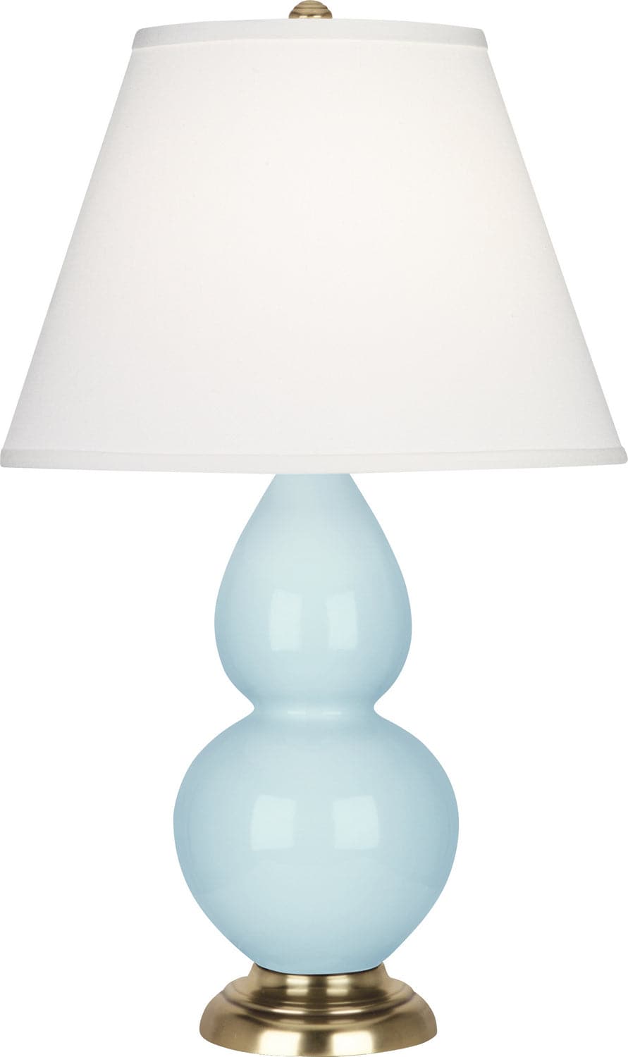 Robert Abbey - 1689X - One Light Accent Lamp - Small Double Gourd - Baby Blue Glazed w/Antique Natural Brass