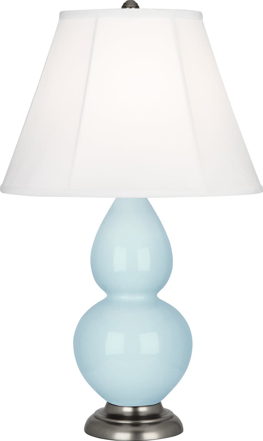Robert Abbey - 1696 - One Light Accent Lamp - Small Double Gourd - Baby Blue Glazed w/Antique Silver