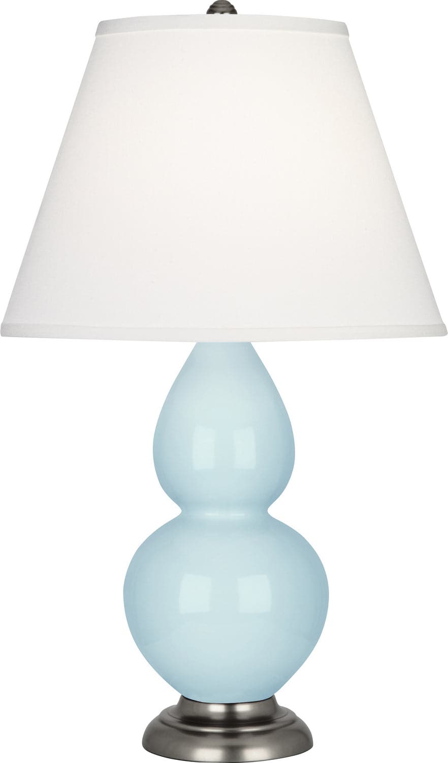 Robert Abbey - 1696X - One Light Accent Lamp - Small Double Gourd - Baby Blue Glazed w/Antique Silver