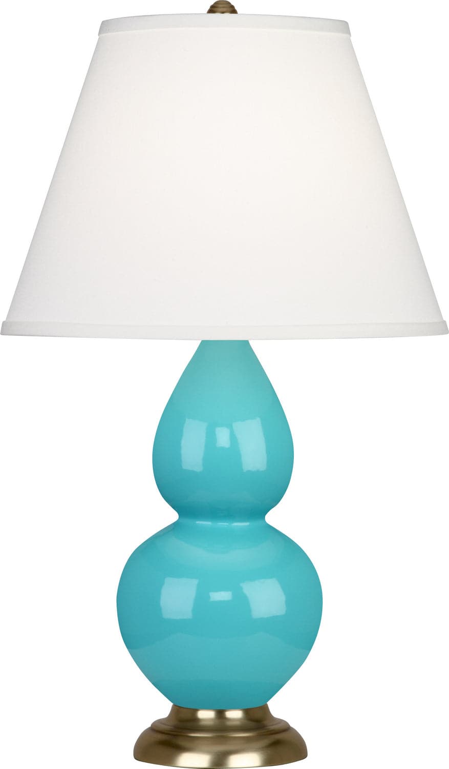 Robert Abbey - 1760X - One Light Accent Lamp - Small Double Gourd - Egg Blue Glazed Antique Brass