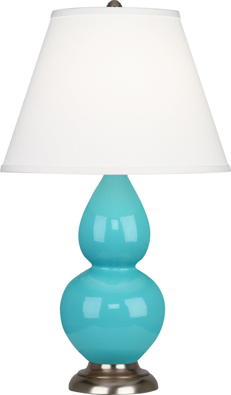 Robert Abbey - 1761X - One Light Accent Lamp - Small Double Gourd - Egg Blue Glazed w/Antique Silver