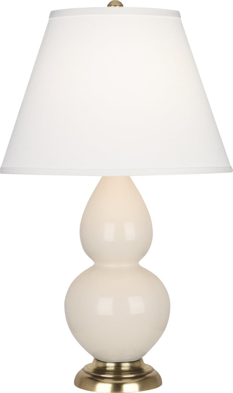 Robert Abbey - 1774X - One Light Accent Lamp - Small Double Gourd - Bone Glazed w/Antique Natural Brass