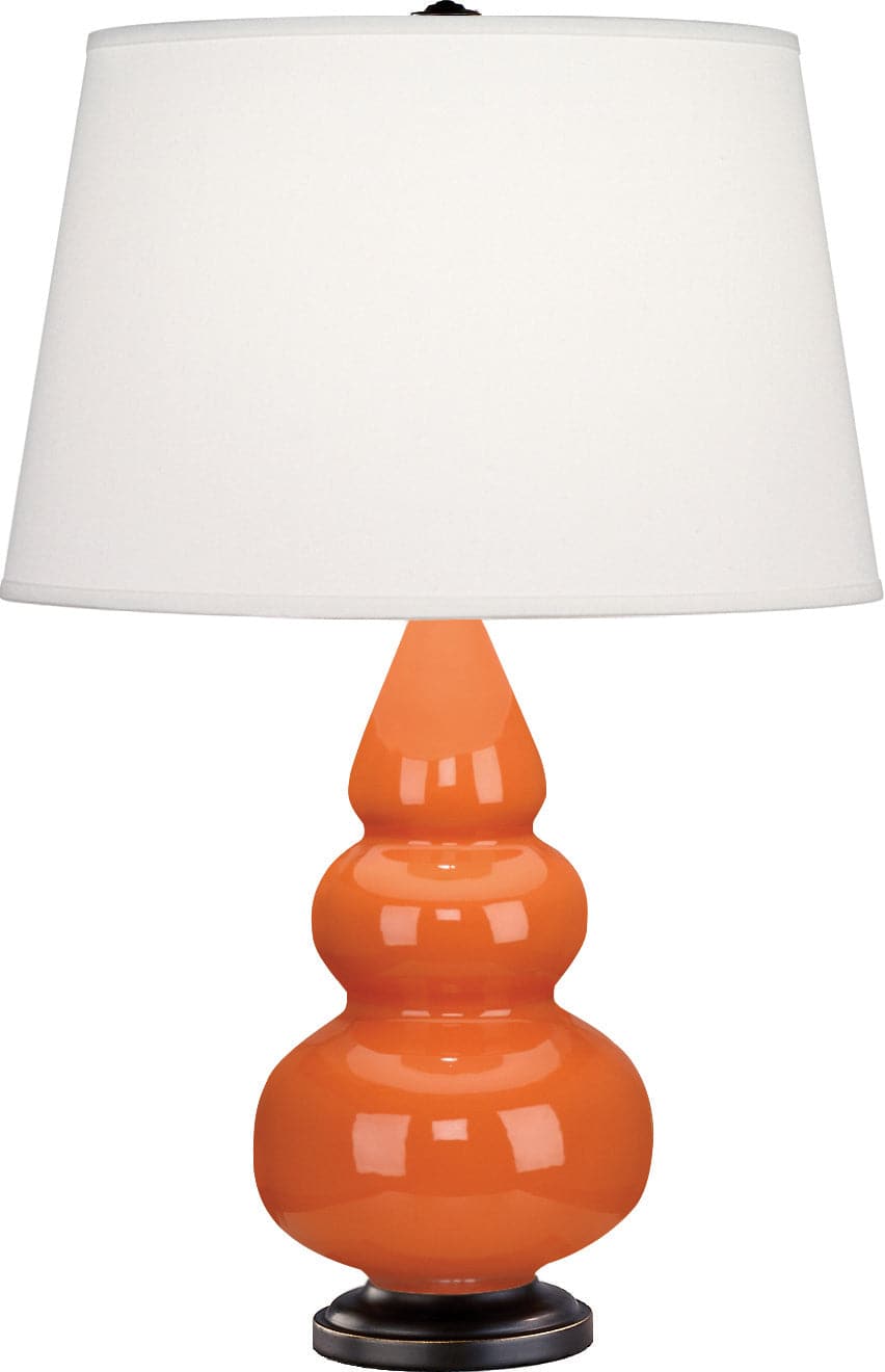 Robert Abbey - 262X - One Light Accent Lamp - Small Triple Gourd - Pumpkin Glazed w/Deep Patina Bronze