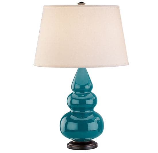 Robert Abbey - 273X - One Light Accent Lamp - Small Triple Gourd - Peacock Glazed w/Deep Patina Bronze