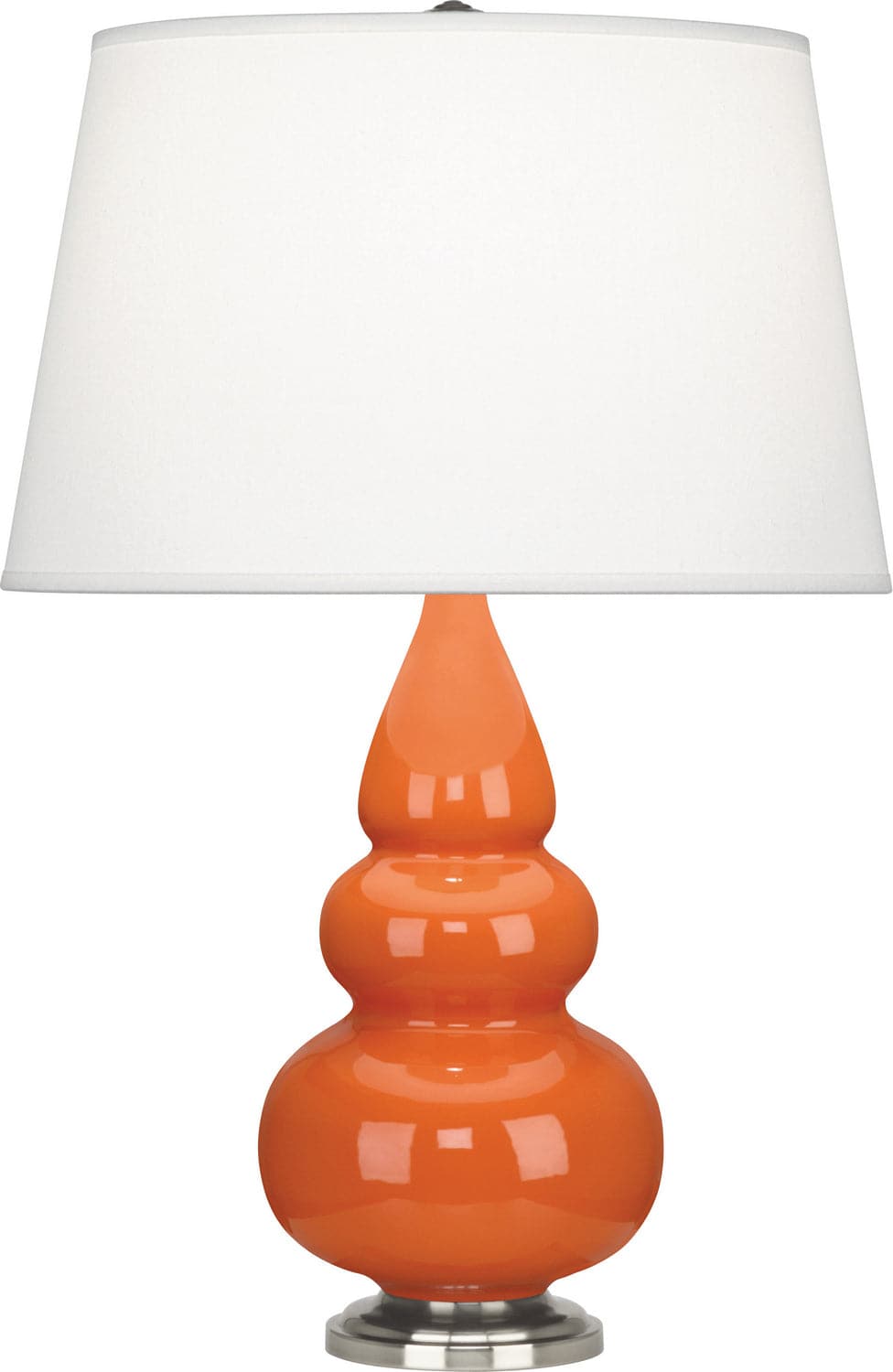 Robert Abbey - 282X - One Light Accent Lamp - Small Triple Gourd - Pumpkin Glazed w/Antique Silver