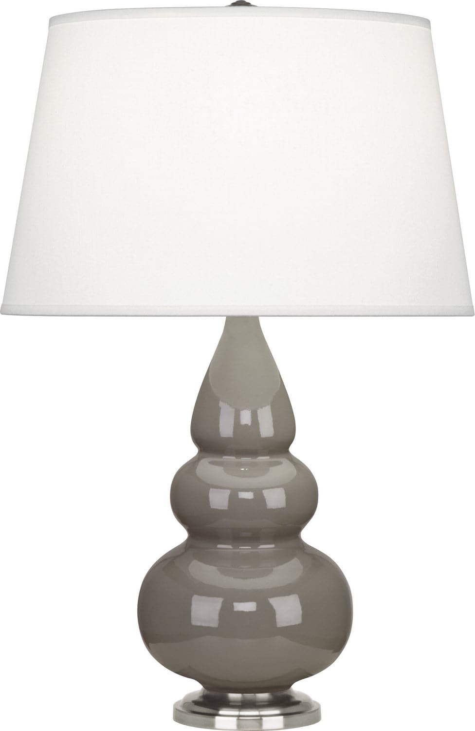Robert Abbey - 289X - One Light Accent Lamp - Small Triple Gourd - Smoky Taupe Glazed w/Antique Silver