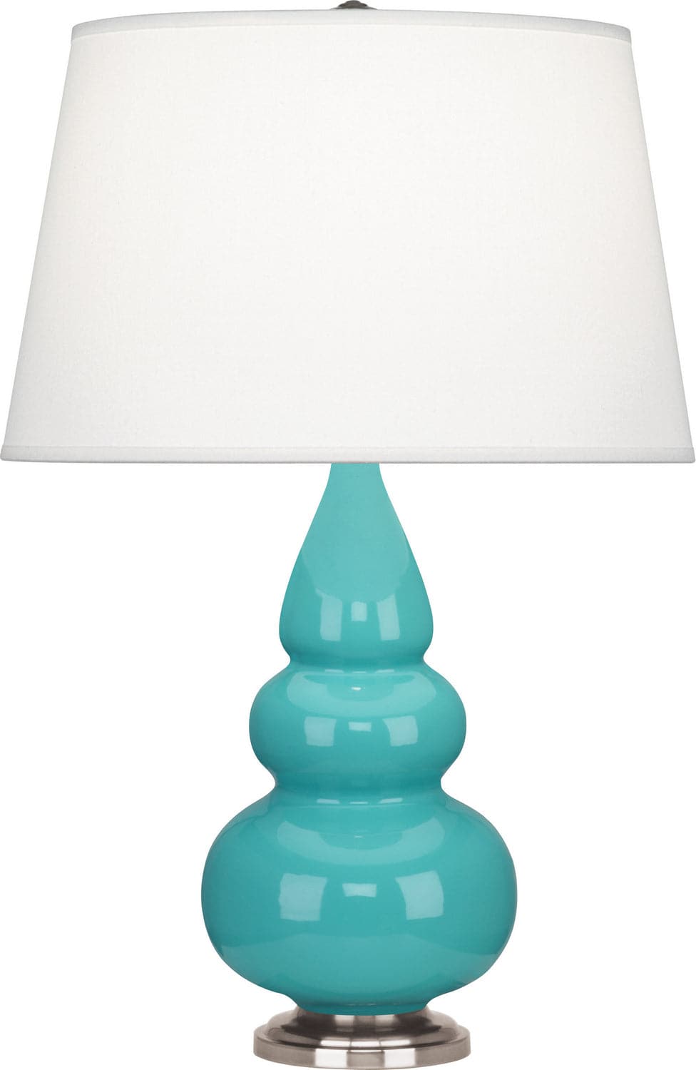 Robert Abbey - 292X - One Light Accent Lamp - Small Triple Gourd - Egg Blue Glazed w/Antique Silver