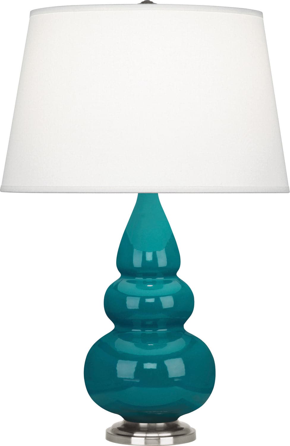 Robert Abbey - 293X - One Light Accent Lamp - Small Triple Gourd - Peacock Glazed w/Antique Silver