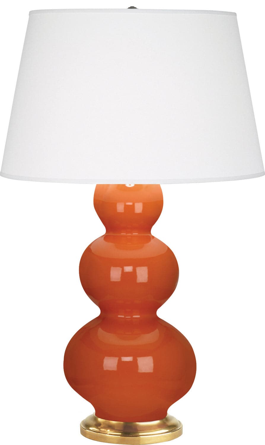 Robert Abbey - 312X - One Light Table Lamp - Triple Gourd - Pumpkin Glazed w/Antique Natural Brass