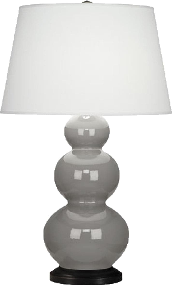 Robert Abbey - 339X - One Light Table Lamp - Triple Gourd - Smoky Taupe Glazed w/Deep Patina Bronze