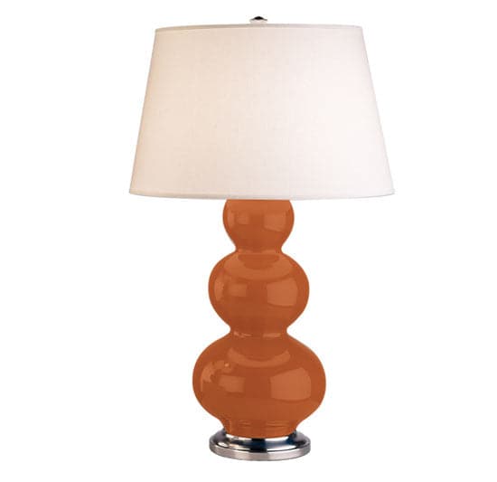 Robert Abbey - 352X - One Light Table Lamp - Triple Gourd - Pumpkin Glazed w/Antique Silver